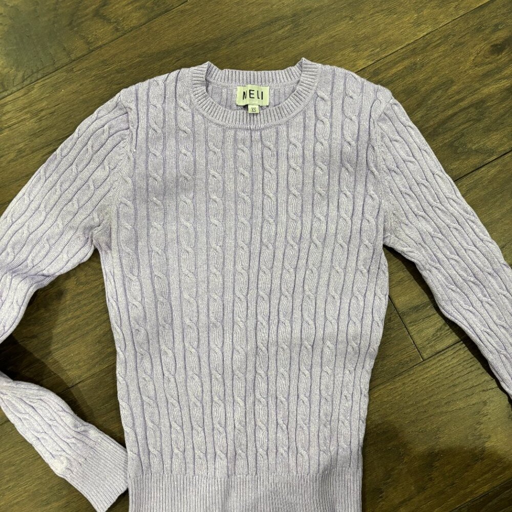 Meli by fame xs purple cable knit sweater
